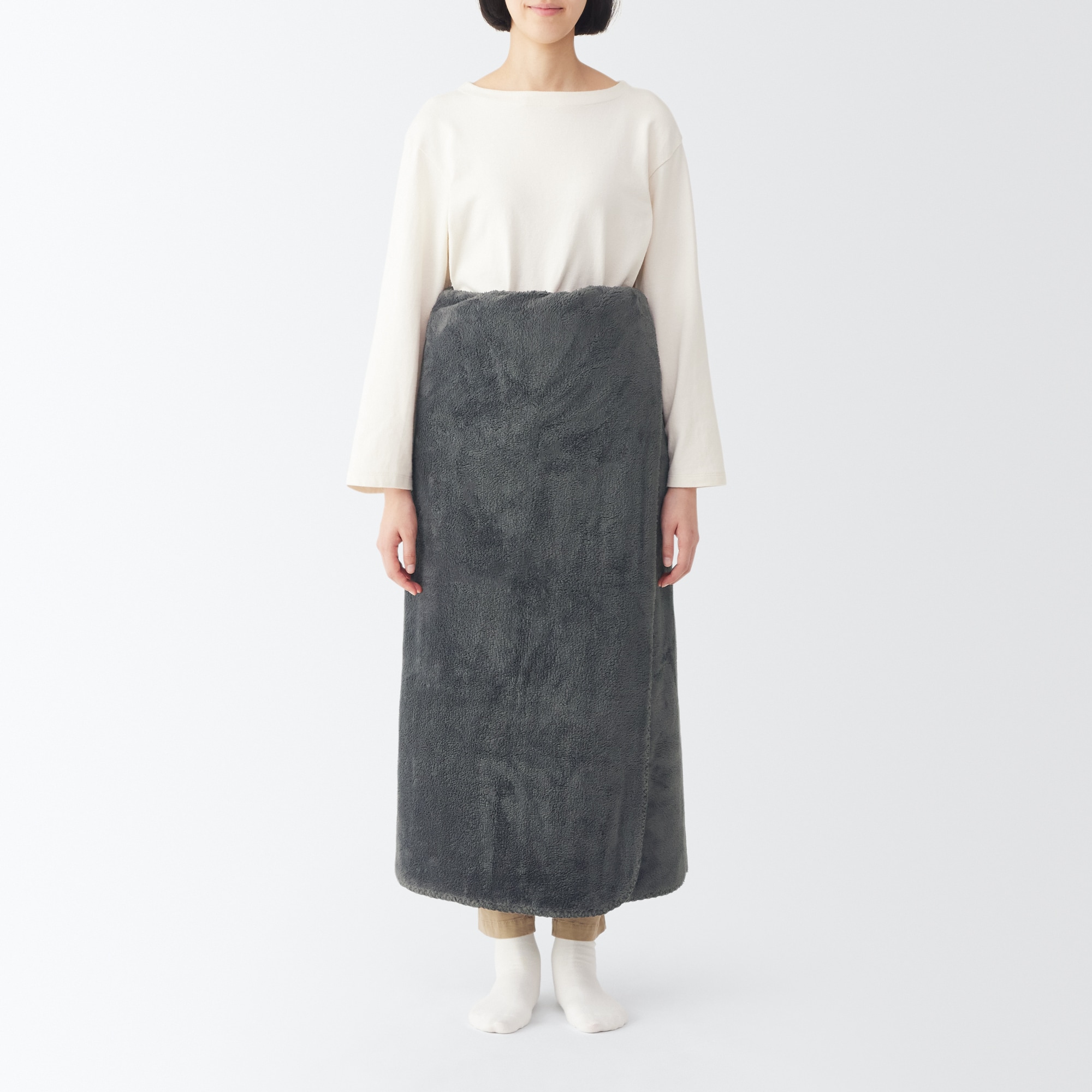 再生ポリエステル あたたかファイバー厚手ハーフケット | 無印良品