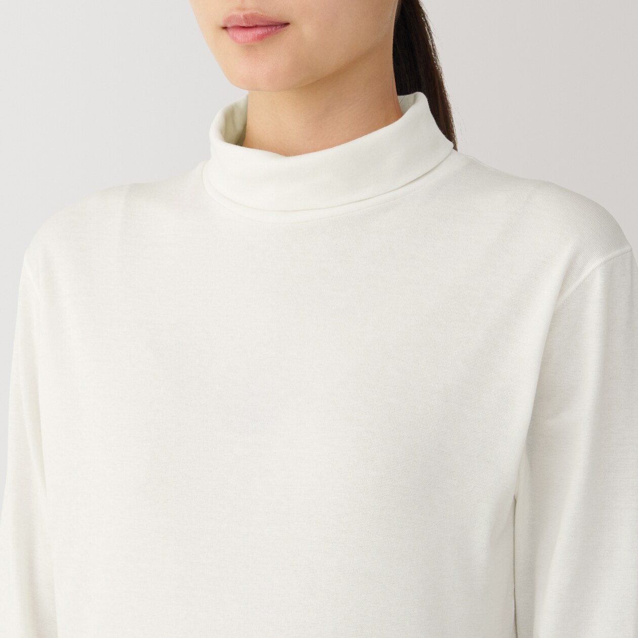 婦人　あったか綿　厚手　タートルネック長袖Ｔシャツ