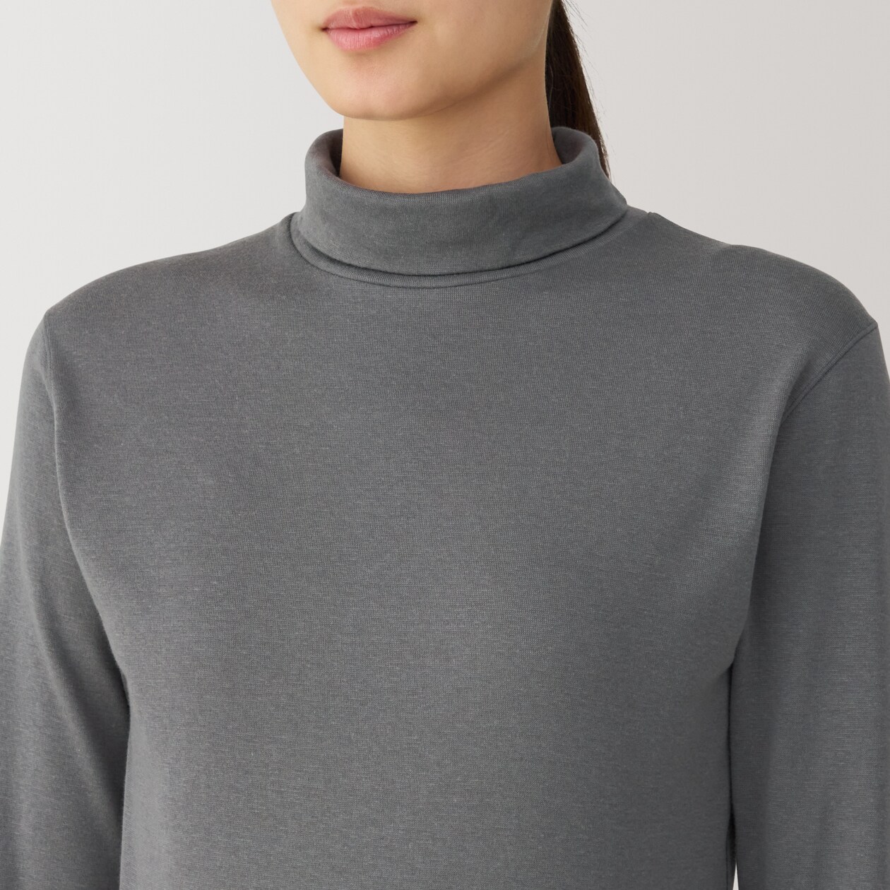 婦人　あったか綿　厚手　タートルネック長袖Ｔシャツ