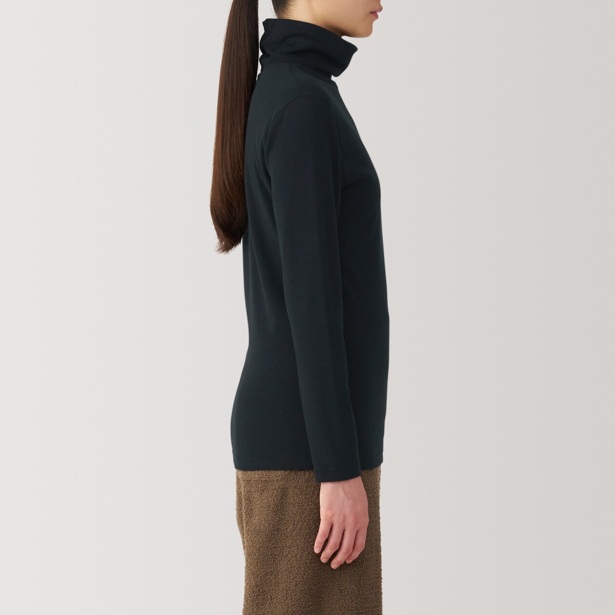 婦人　あったか綿　厚手　タートルネック長袖Ｔシャツ