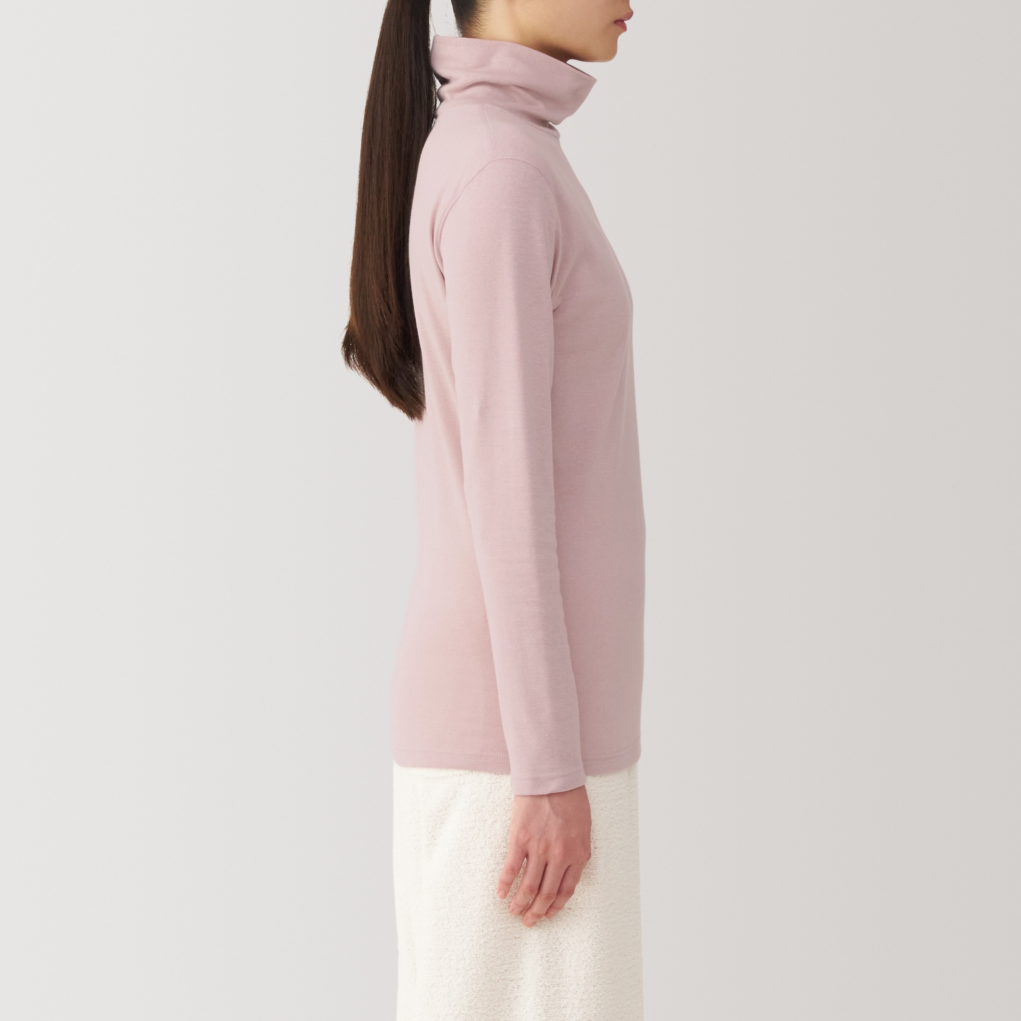 婦人　あったか綿　厚手　タートルネック長袖Ｔシャツ