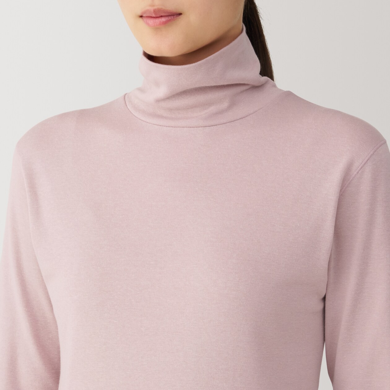 婦人　あったか綿　厚手　タートルネック長袖Ｔシャツ