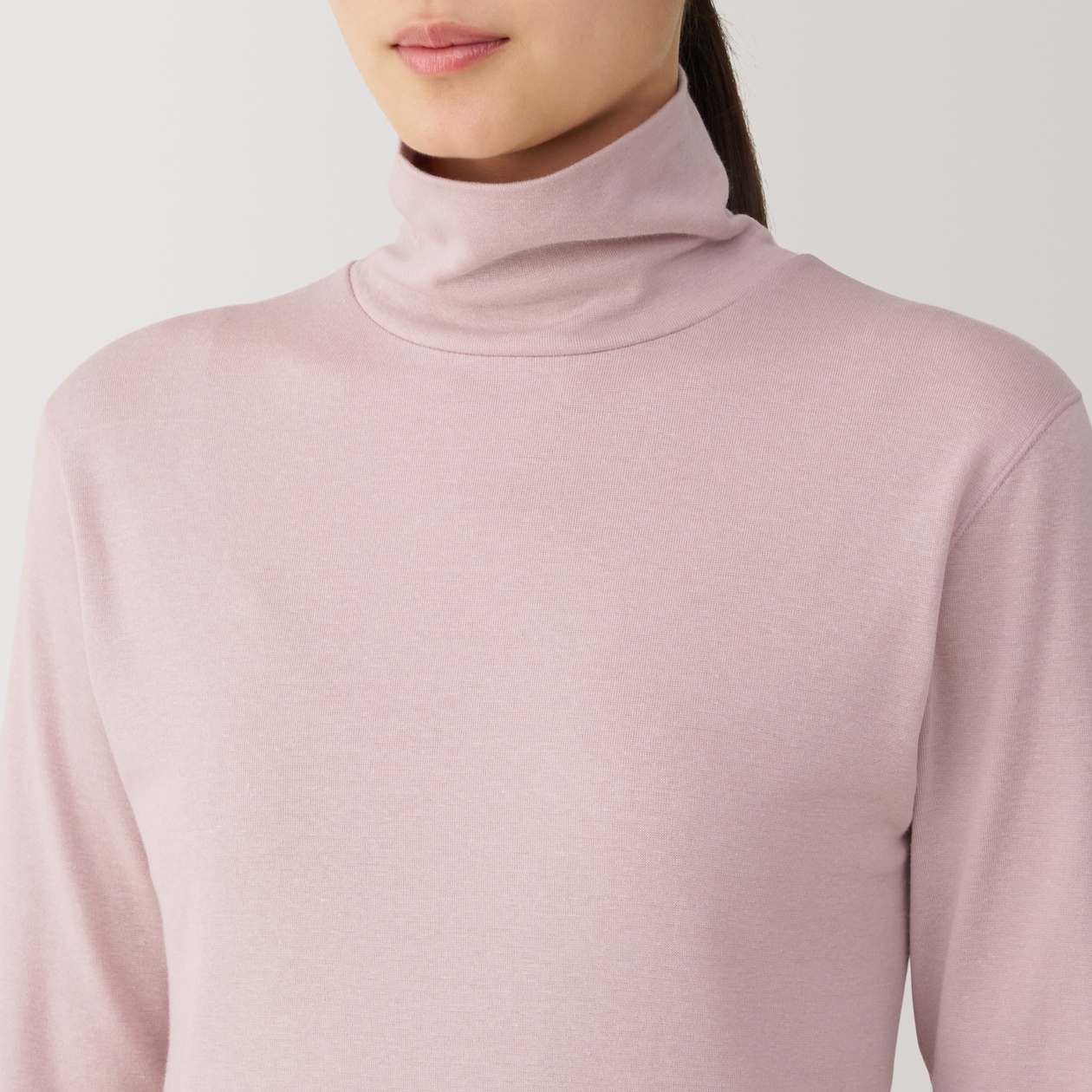 婦人　あったか綿　厚手　タートルネック長袖Ｔシャツ