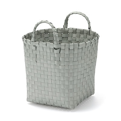 新品　無印良品　追加用 ポリプロピレンバスケット　幅56cm　廃番 再生ポリプロピレン入り 梱包用バンド 手編みバスケット 小 グレー