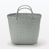 再生ポリプロピレン入り　梱包用バンド　手編みバスケット　中　グレー