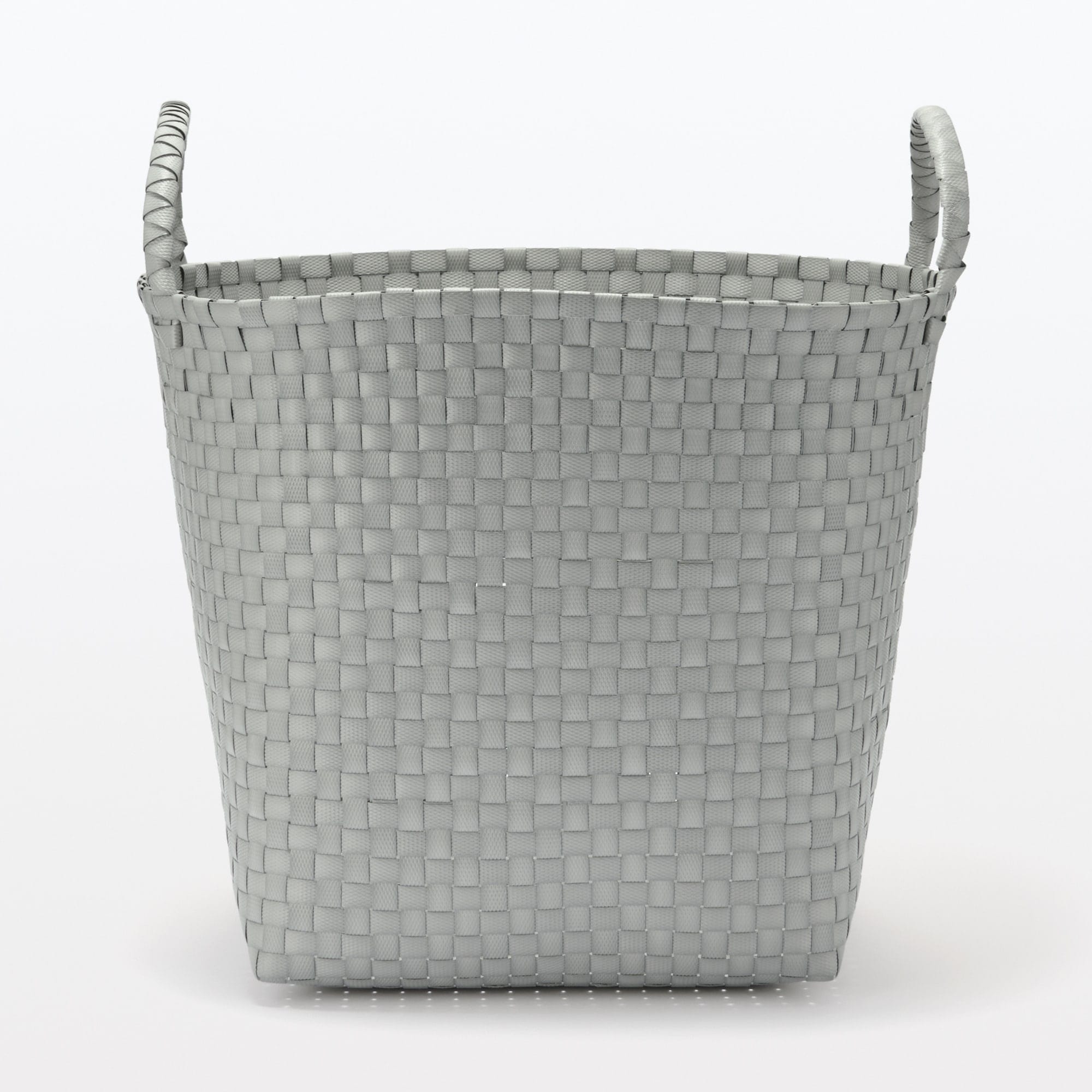 再生ポリプロピレン入り 梱包用バンド 手編みバスケット 大 グレー