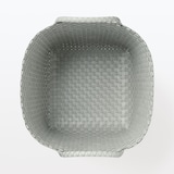 再生ポリプロピレン入り　梱包用バンド　手編みバスケット　大　グレー