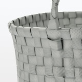 再生ポリプロピレン入り　梱包用バンド　手編みバスケット　大　グレー