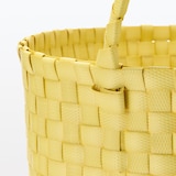 再生ポリプロピレン入り　梱包用バンド　手編みバスケット　大　イエロー