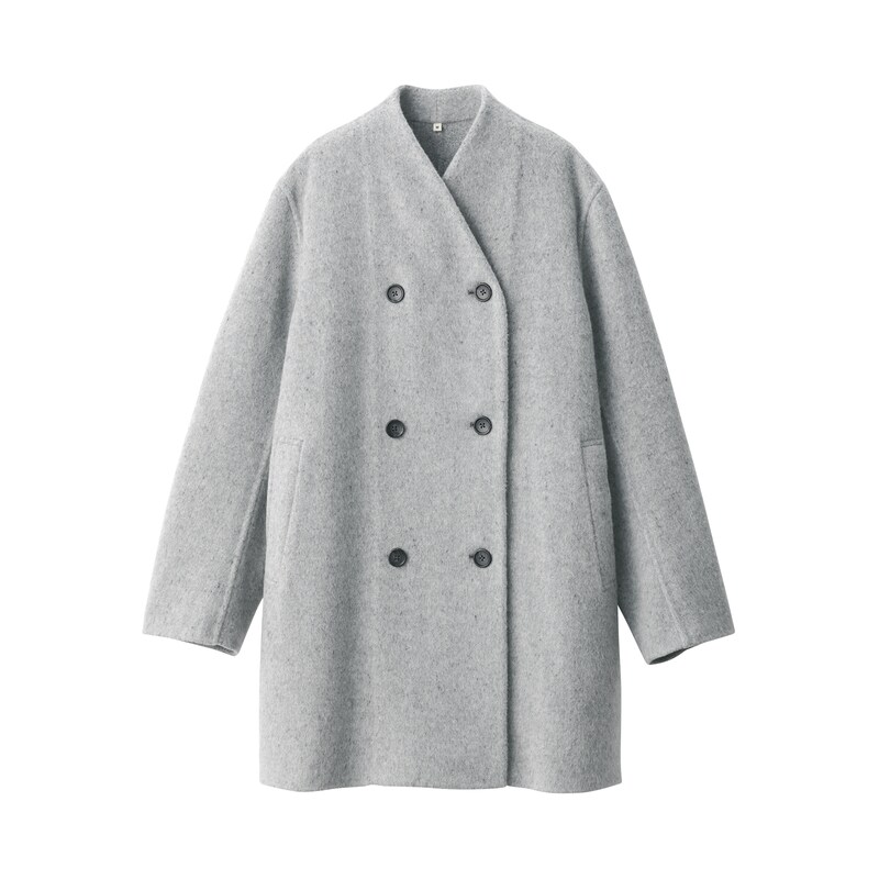 婦人 カシミヤ混ノーカラーコート | 無印良品