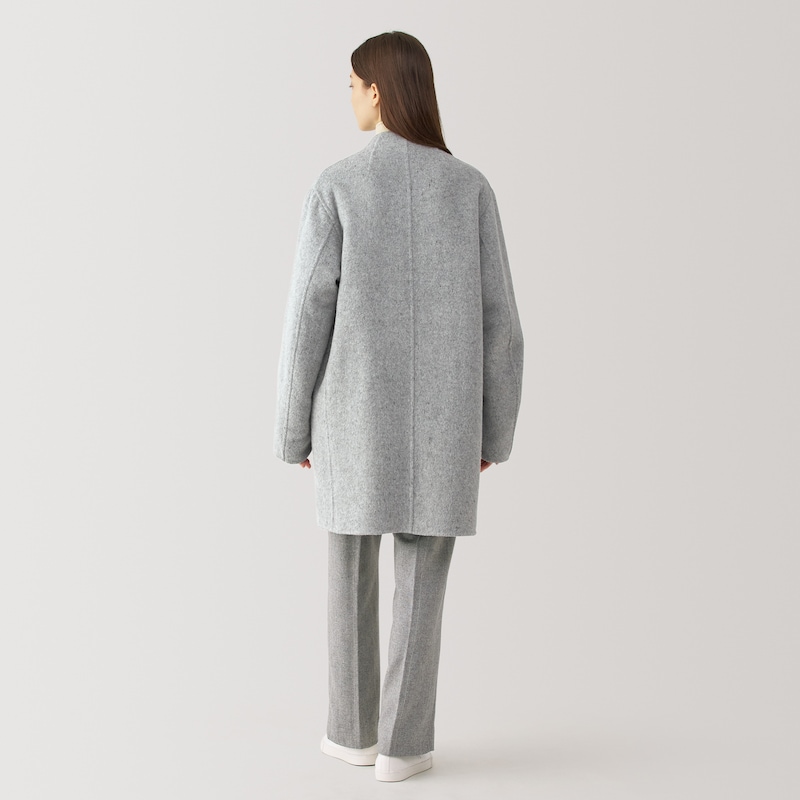 婦人 カシミヤ混ノーカラーコート | 無印良品