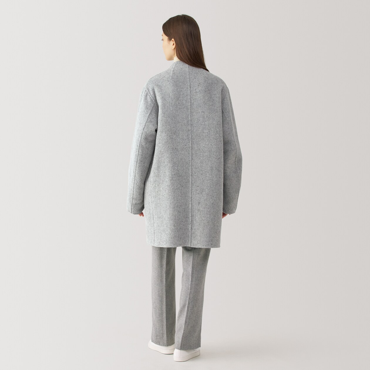 婦人 カシミヤ混ノーカラーコート | 無印良品