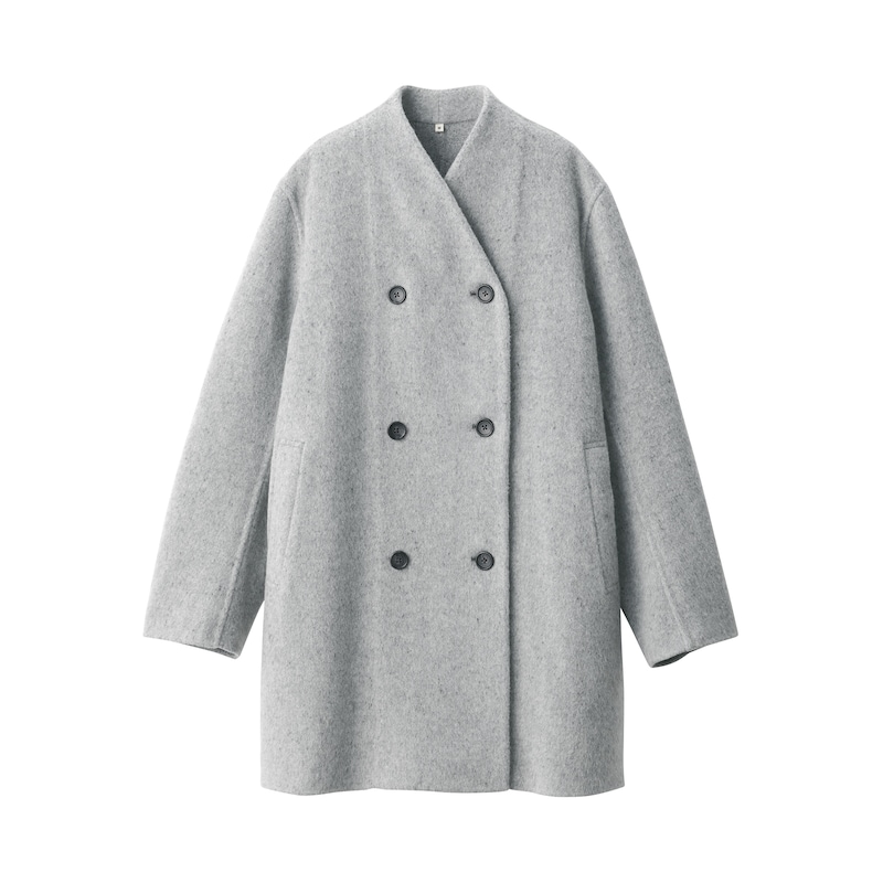 婦人 カシミヤ混ノーカラーコート | 無印良品