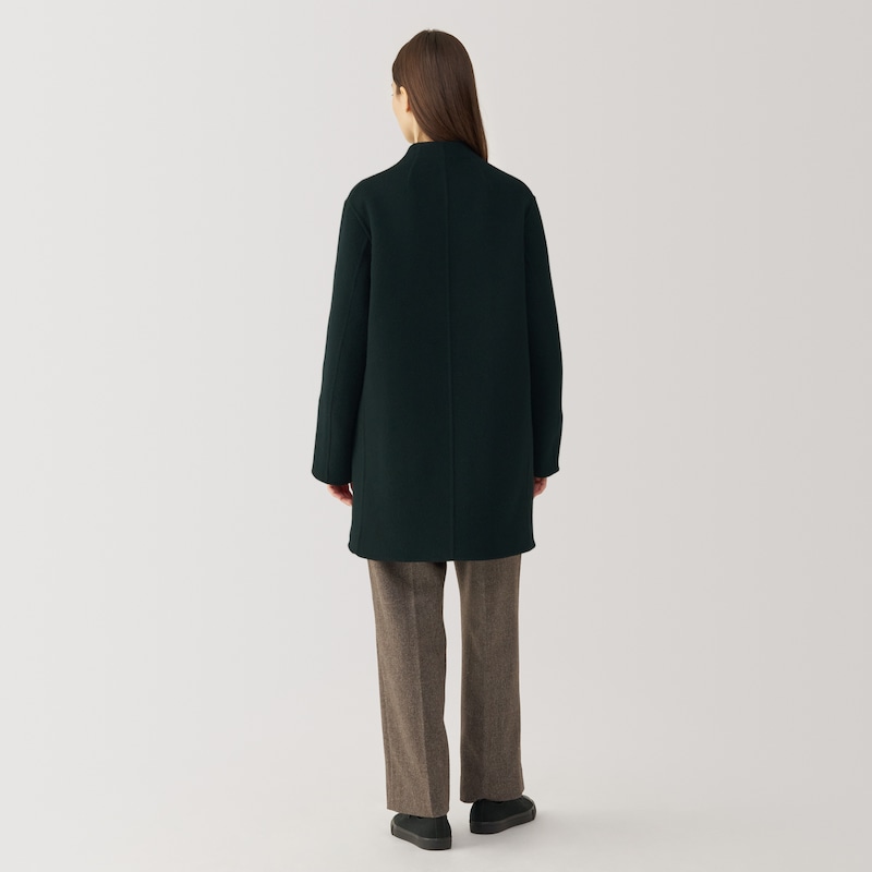 婦人 カシミヤ混ノーカラーコート | 無印良品