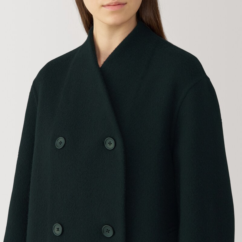 婦人 カシミヤ混ノーカラーコート | 無印良品