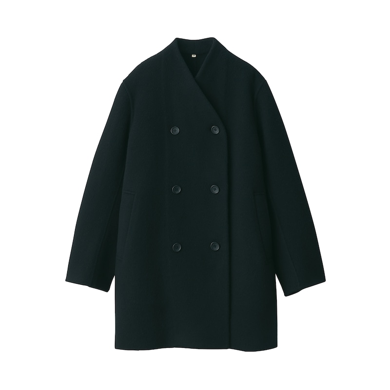 婦人 カシミヤ混ノーカラーコート | 無印良品