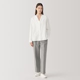 婦人　シルク混オープンカラーシャツ