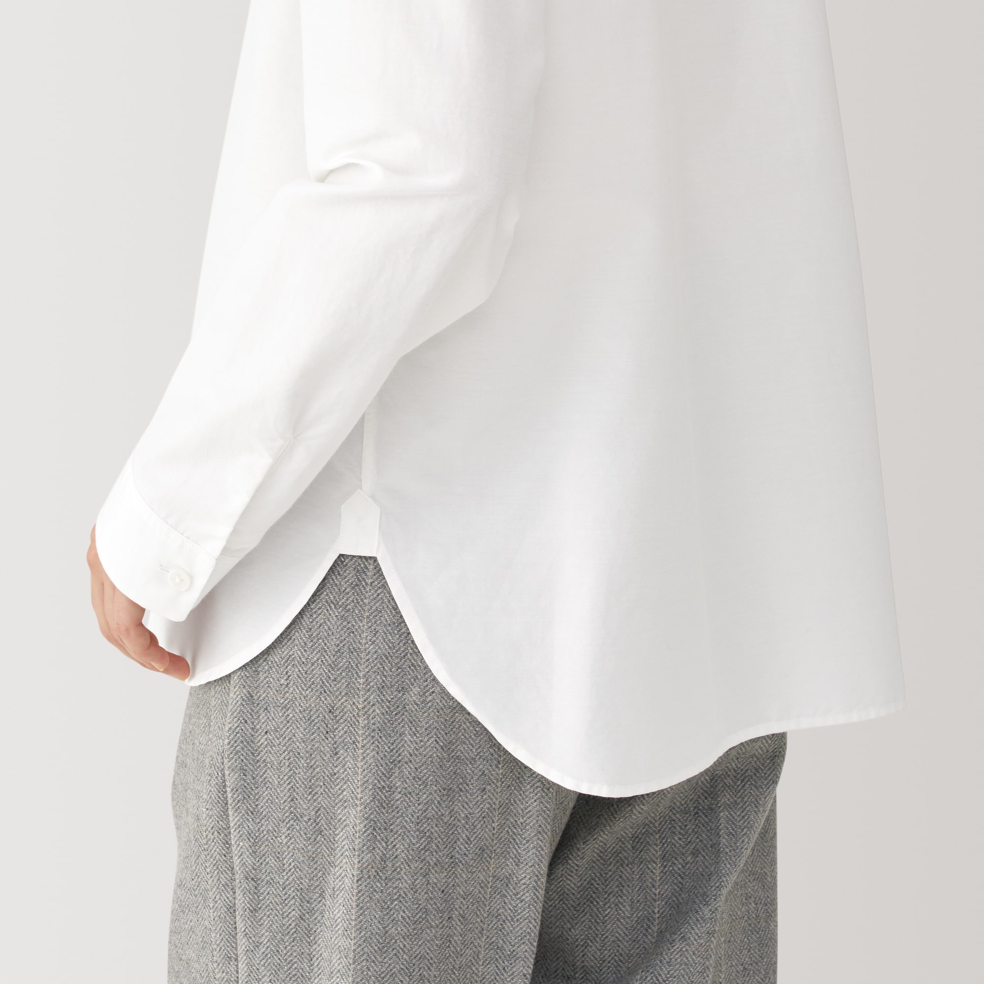 婦人　シルク混オープンカラーシャツ