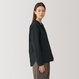 婦人　シルク混オープンカラーシャツ