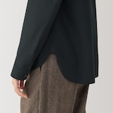 婦人　シルク混オープンカラーシャツ