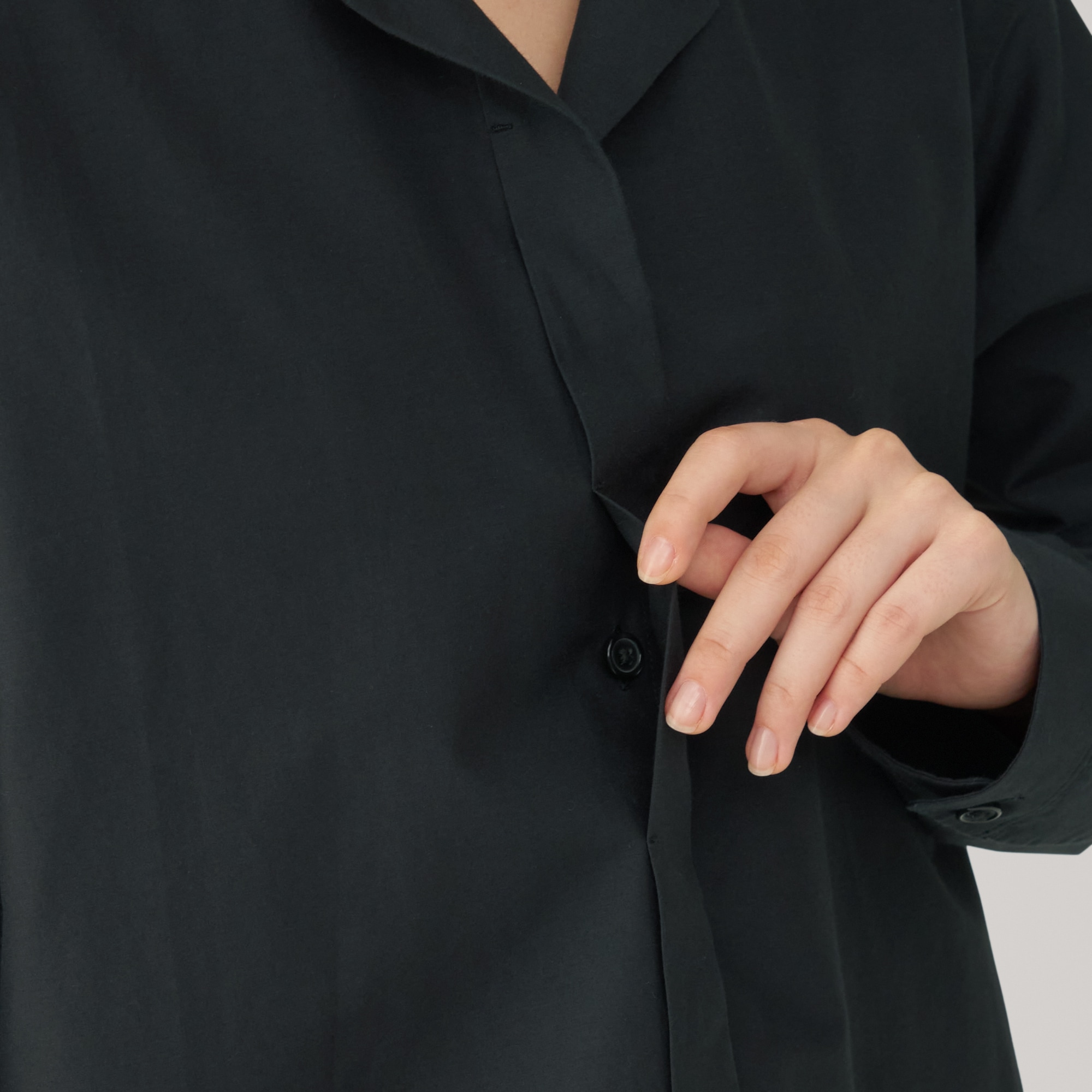 婦人 シルク混オープンカラーシャツ | 無印良品