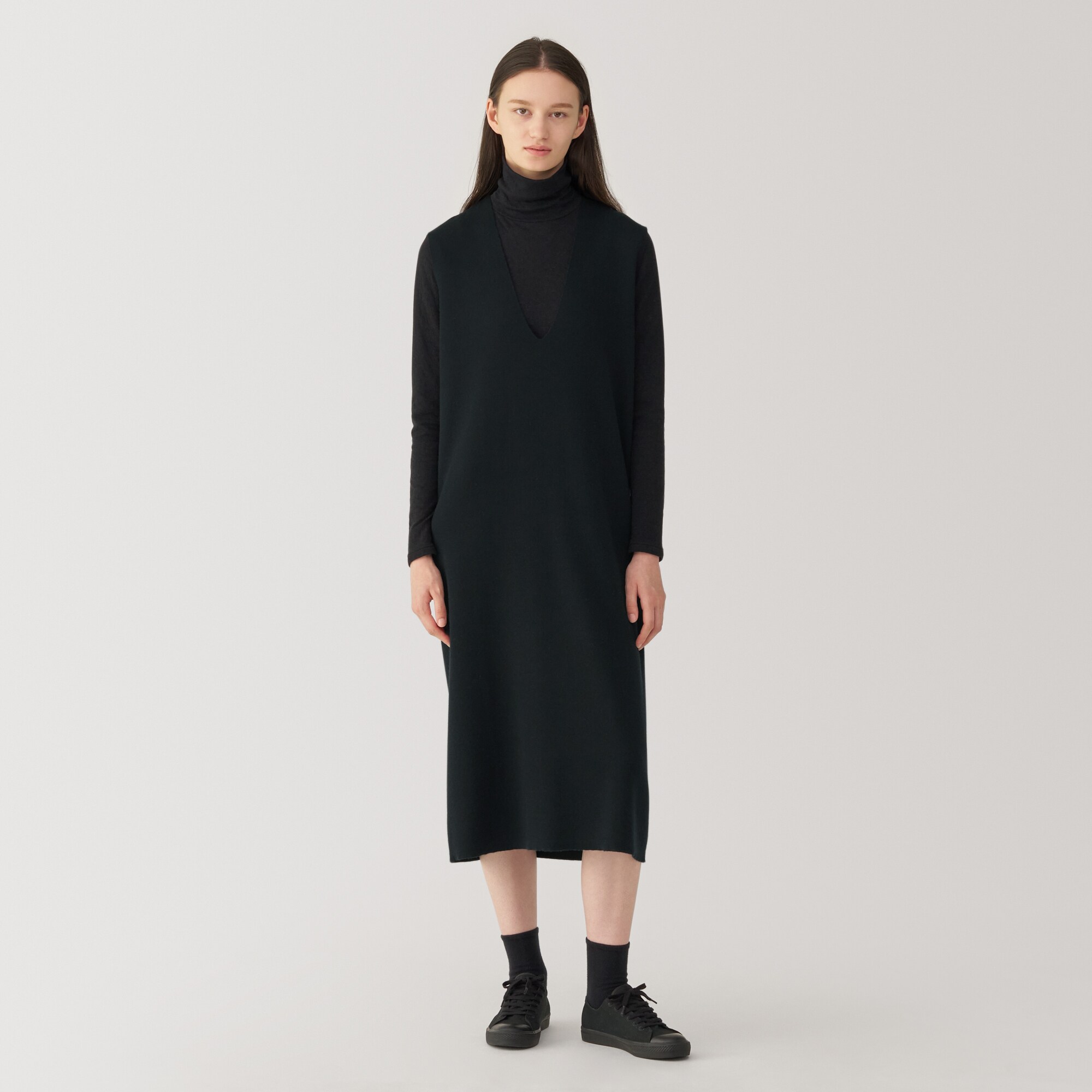 婦人　ダブルフェイスニットワンピース