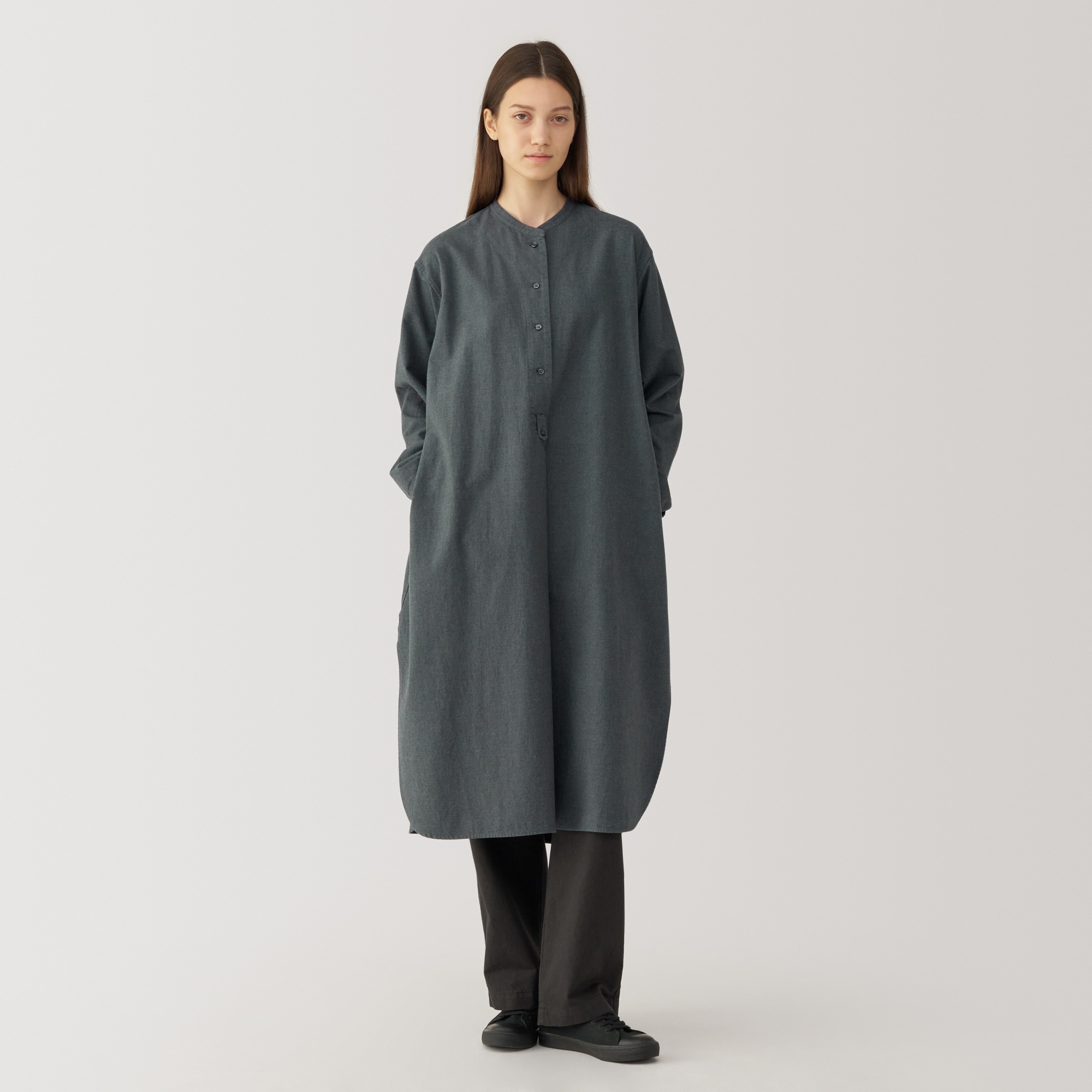MUJI ムジラボ ダブルフェイスニットワンピース婦人XL・黒 MUJI ムジラボ ダブルフェイスニットワンピース婦人XL・黒
