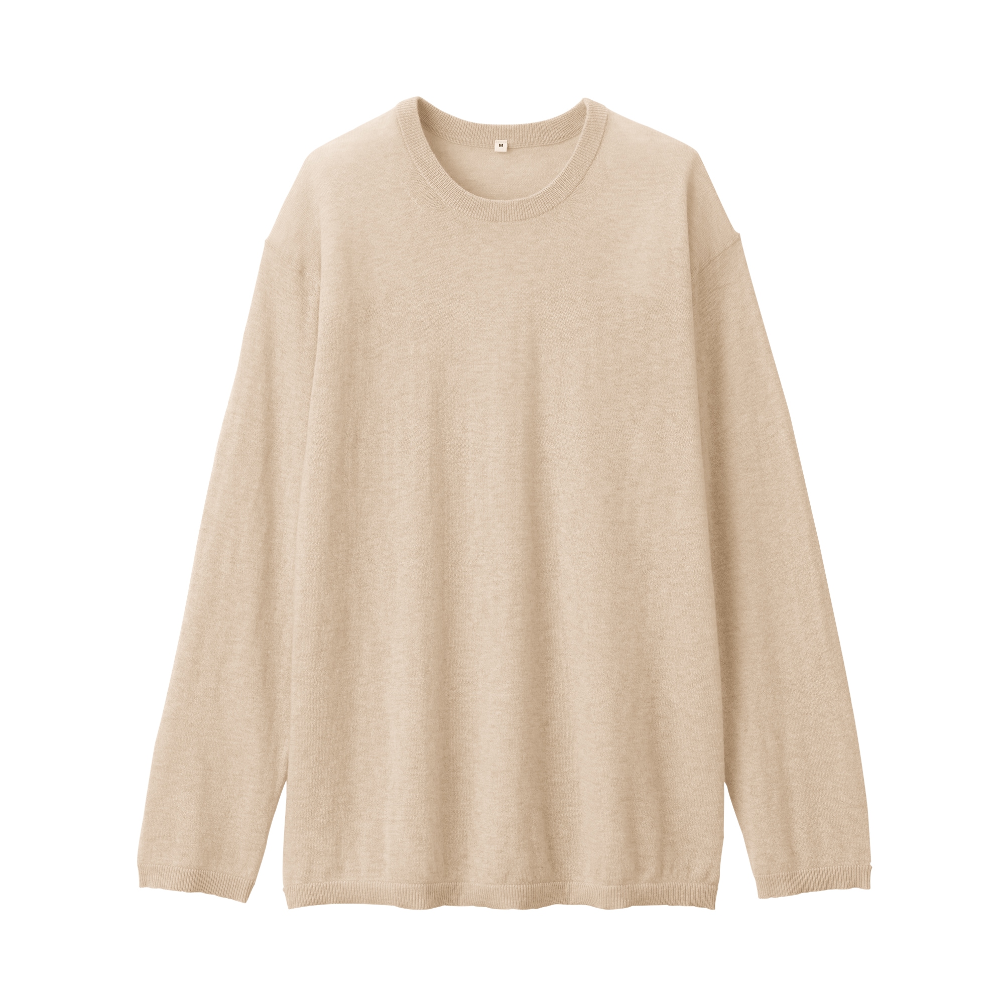 婦人　自然のまんまの色　カシミヤクルーネックセーター