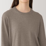 婦人　自然のまんまの色　カシミヤクルーネックセーター