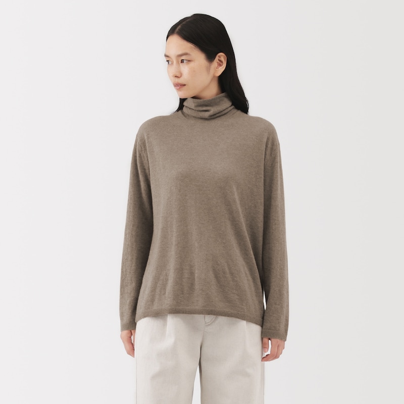 婦人 自然のまんまの色 カシミヤタートルネックセーター | 無印良品