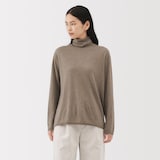 婦人　自然のまんまの色　カシミヤタートルネックセーター