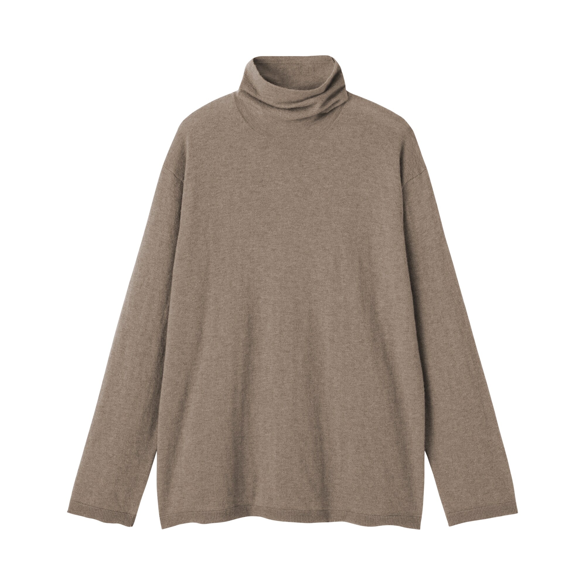 婦人　自然のまんまの色　カシミヤタートルネックセーター