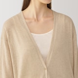 婦人　自然のまんまの色　カシミヤＶネックカーディガン