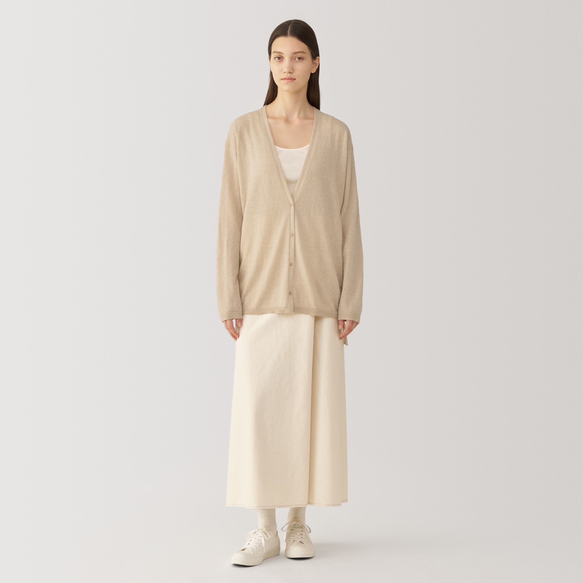 婦人 自然のまんまの色 カシミヤVネックカーディガン | 無印良品