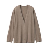 婦人　自然のまんまの色　カシミヤＶネックカーディガン