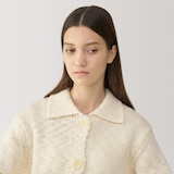 婦人　ウールローゲージ衿付きカーディガン