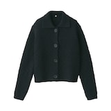 婦人　ウールローゲージ衿付きカーディガン