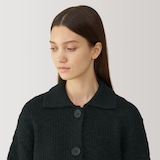 婦人　ウールローゲージ衿付きカーディガン