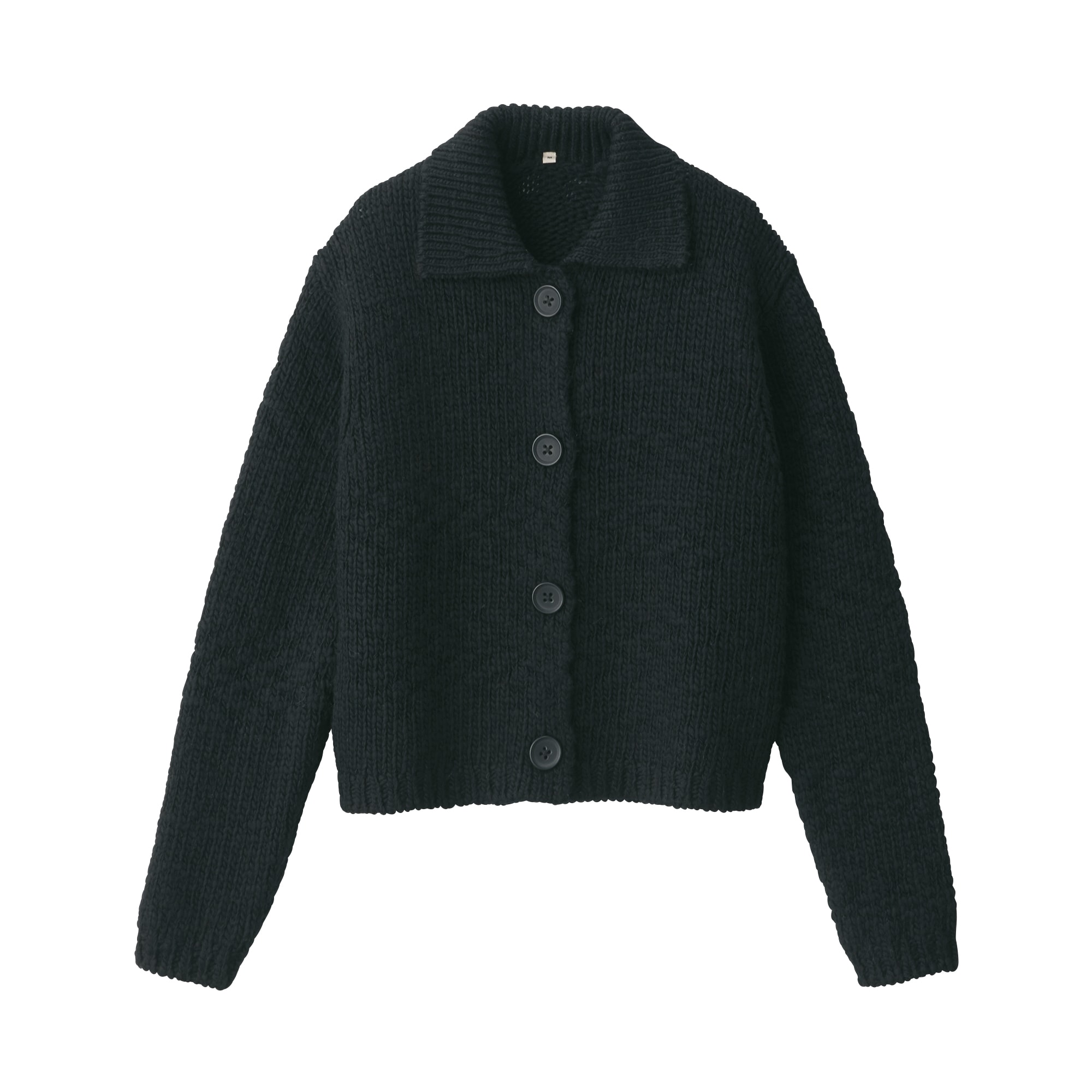 婦人　ウールローゲージ衿付きカーディガン