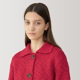 婦人　ウールローゲージ衿付きカーディガン