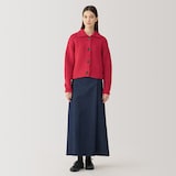 婦人　ウールローゲージ衿付きカーディガン