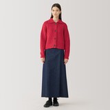 婦人　ウールローゲージ衿付きカーディガン