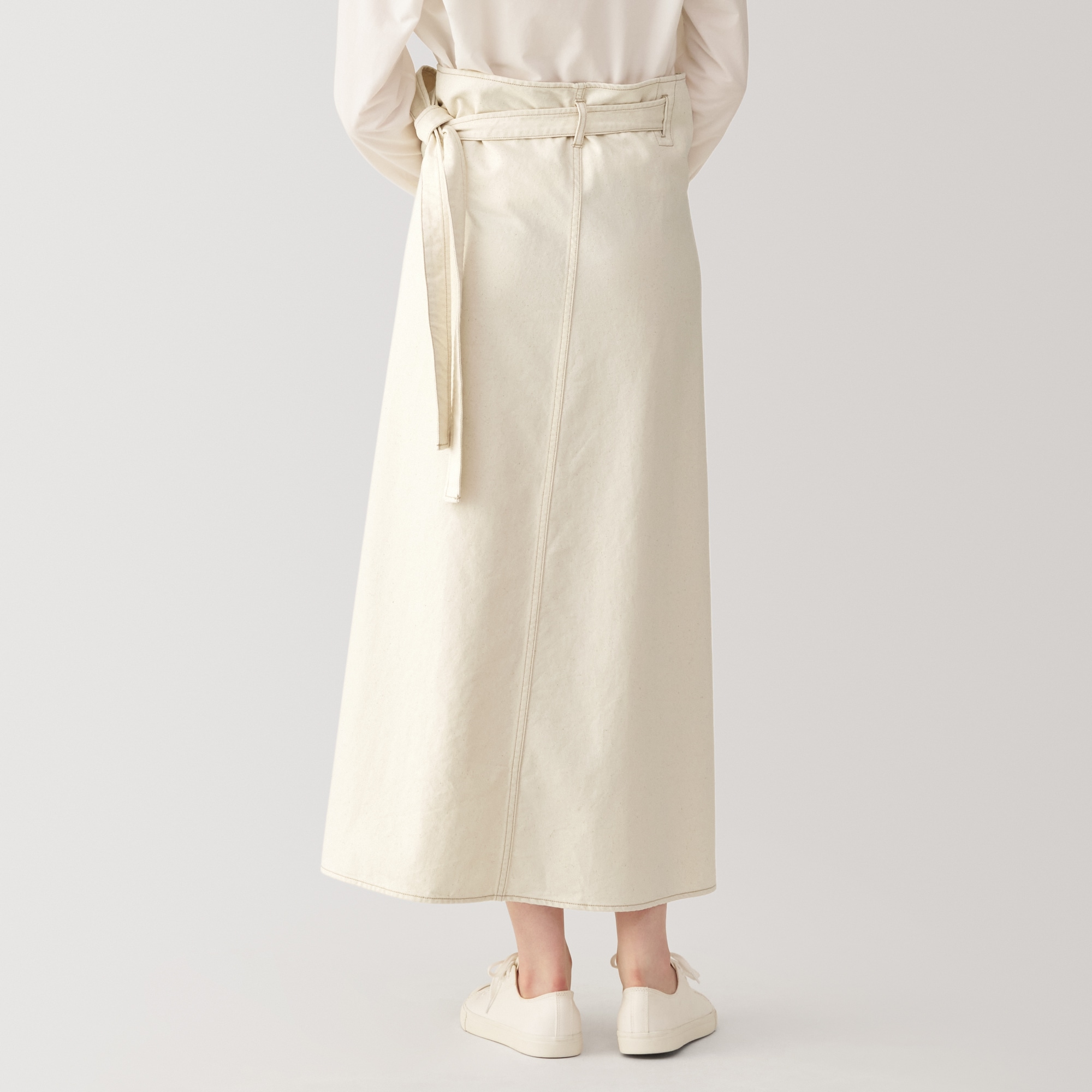 MUJI Labo 新品未使用　和紙混ラップスカート　M〜L 婦人 和紙混ラップスカート | 無印良品
