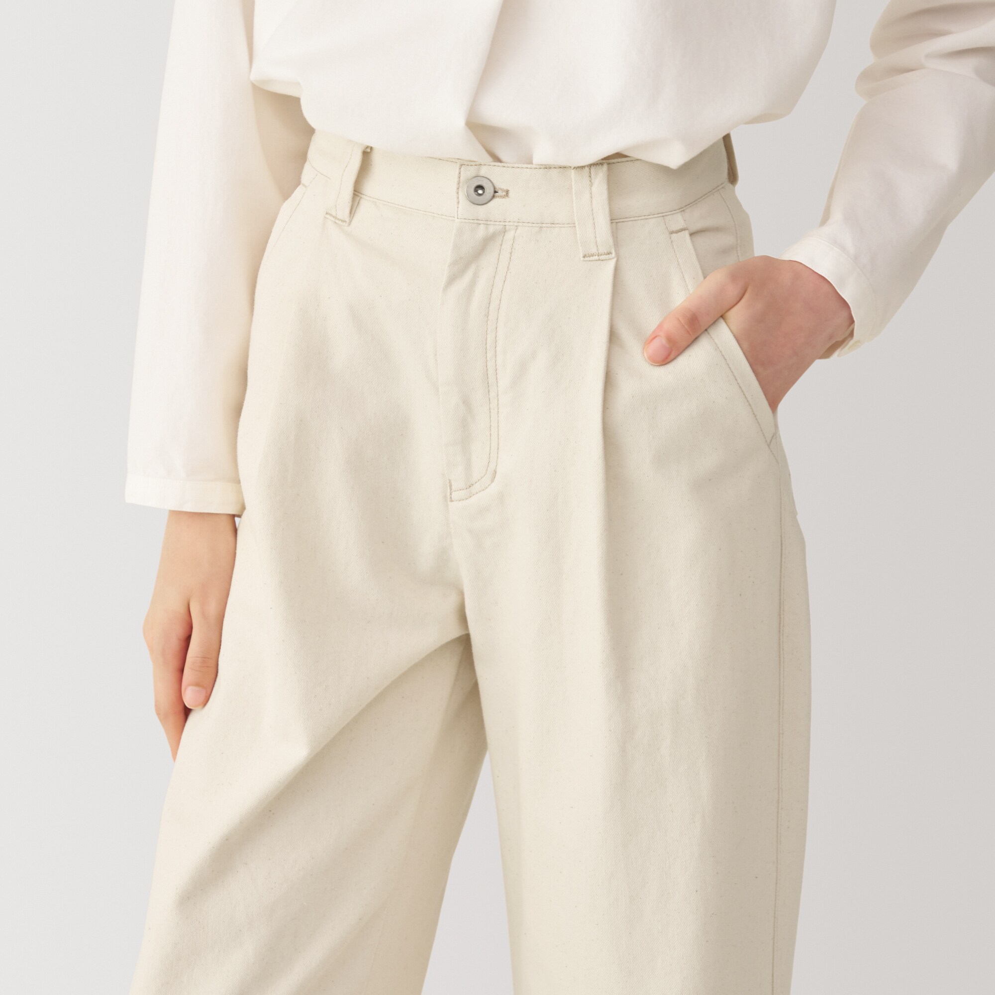 MUJI Labo 婦人　和紙混パンツ 婦人２４（６１ｃｍ）・生成 婦人 和紙混パンツ | 無印良品