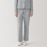 婦人　ウール混ストレートパンツ