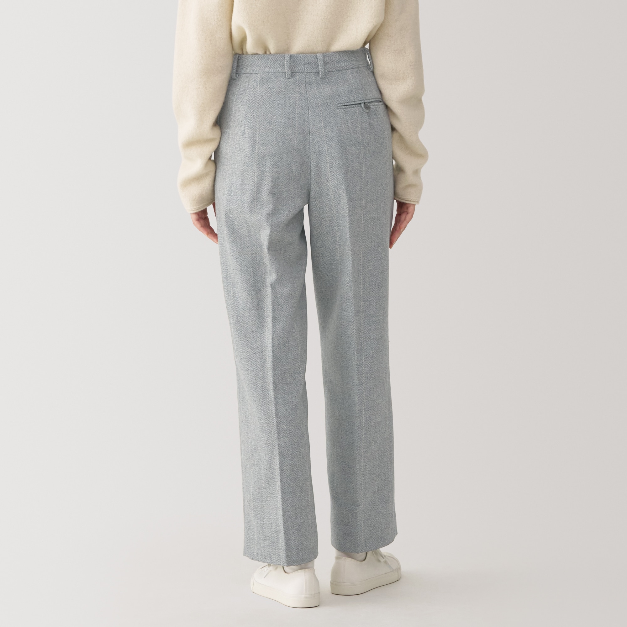 婦人　ウール混ストレートパンツ