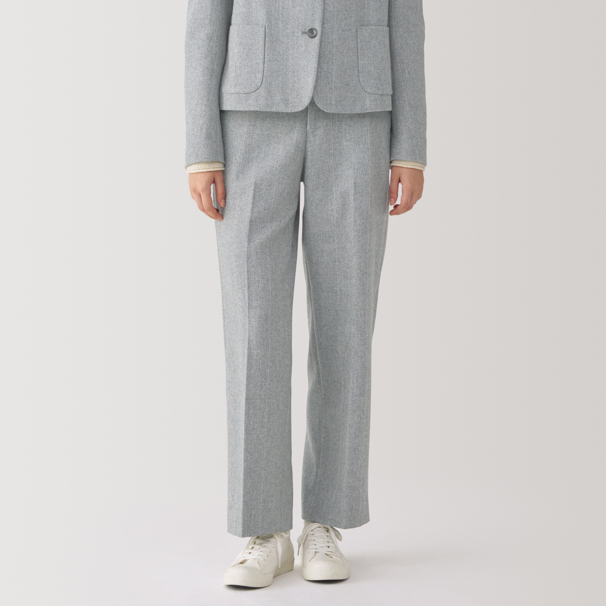 婦人　ウール混ストレートパンツ