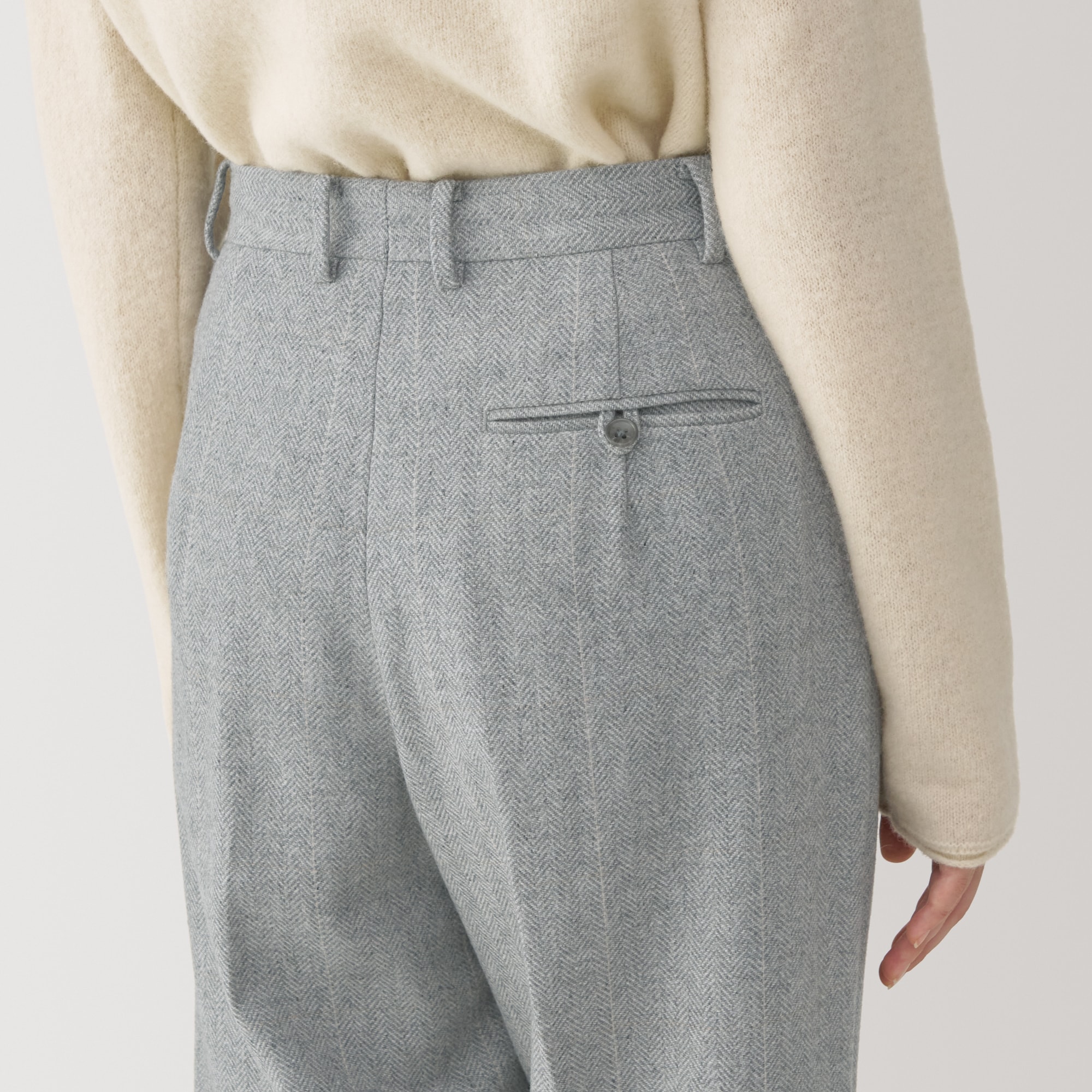 婦人　ウール混ストレートパンツ