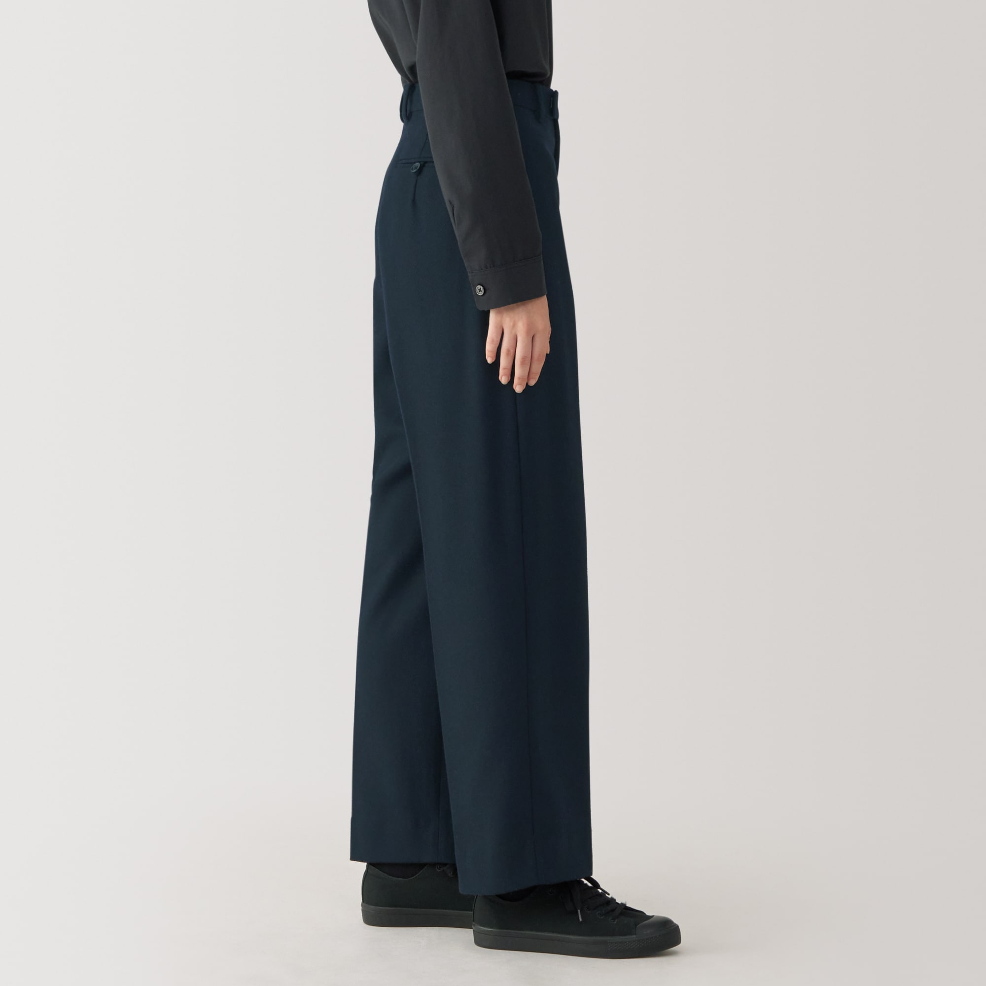 婦人 ウール混ストレートパンツ | 無印良品