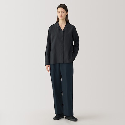 婦人　ウール混ストレートパンツ